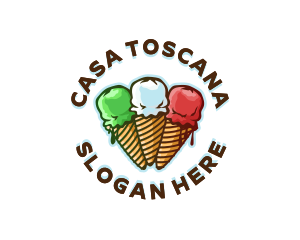 Italy Gelato Ice Cream logo design