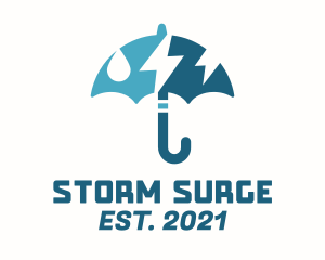 Umbrella Storm Weather logo design