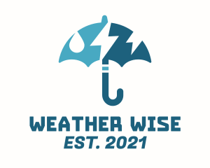 Umbrella Storm Weather logo design