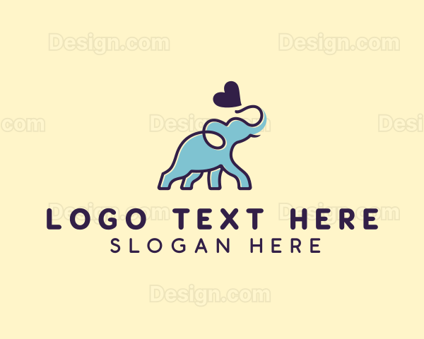 Cute Elephant Animal Logo