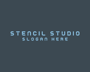 Modern Business Stencil logo