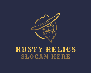 Cowboy Hat Skull logo design