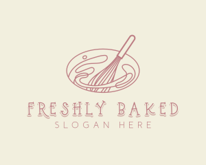 Swirl Baking Whisk logo design