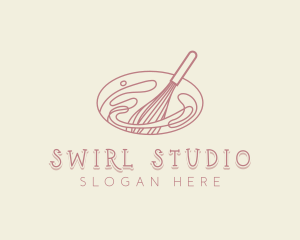 Swirl Baking Whisk logo design