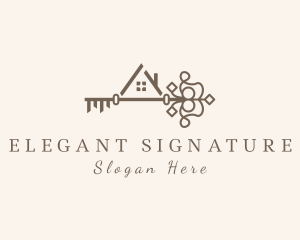 Elegant House Key logo design