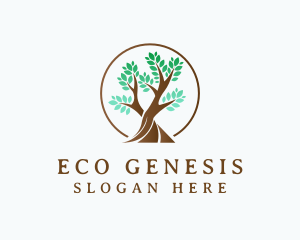 Green Leaf Tree logo design