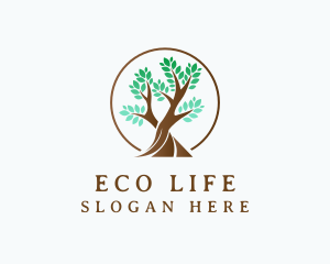 Green Leaf Tree logo design