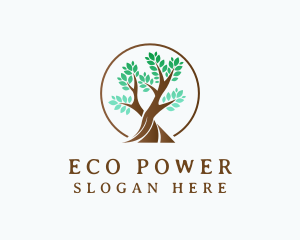 Green Leaf Tree logo design