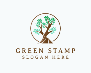 Green Leaf Tree logo design