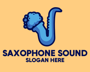 Modern Blue Saxophone logo