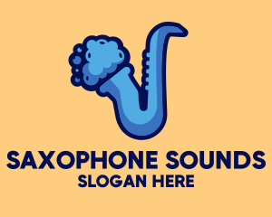 Modern Blue Saxophone logo