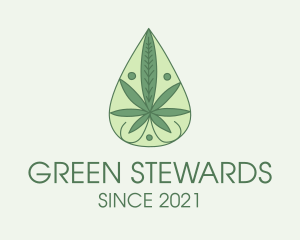 Green Weed Oil  logo design