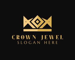 Golden Diamond Crown logo design