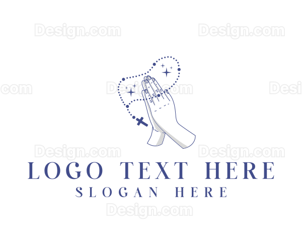 Religious Prayer Rosary Logo