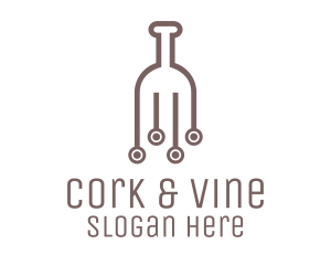 Brown Wine Circuit logo design