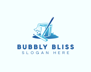 Cleaning Mop Station logo design