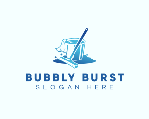 Cleaning Mop Station logo design