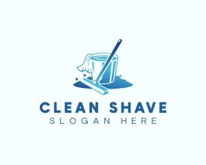 Cleaning Mop Station logo design