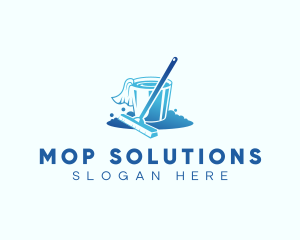 Cleaning Mop Station logo design