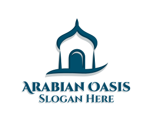 Blue Islam Mosque logo design