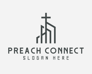 Gray Cross Preaching logo design