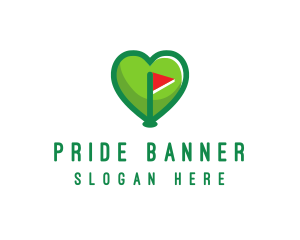 Golfer Flag Heart logo