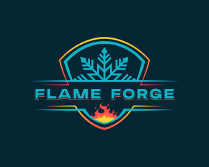 Thermal Snowflake Fire logo design