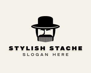 Mustache Comb Barber logo