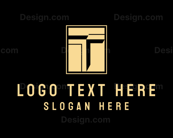 Elegant Business Letter T Logo