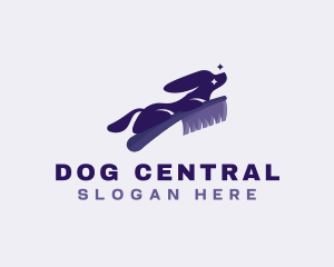 Dog Grooming Brush Vet logo design