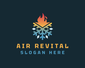 Thermal Snowflake Flame logo design