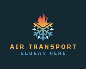 Thermal Snowflake Flame logo design