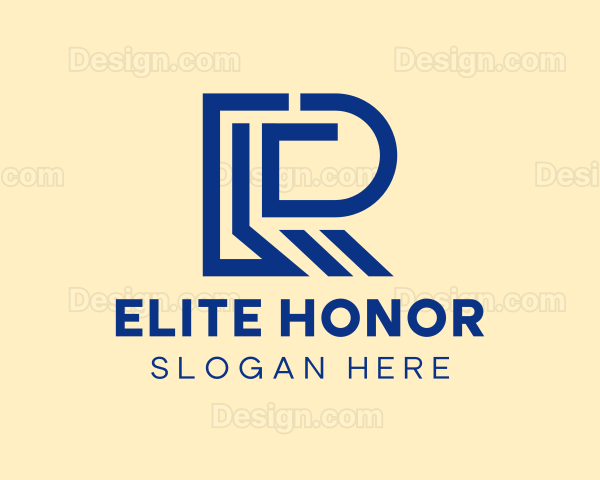 Modern Blue Letter R Logo