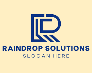 Modern Blue Letter R logo design