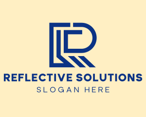 Modern Blue Letter R logo design