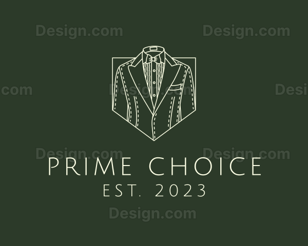 Retro Men Suit Clothing Logo