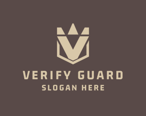 Crown Shield Letter V logo design