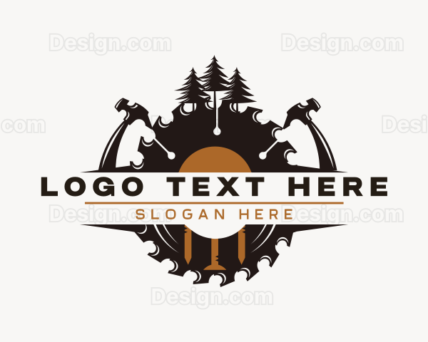 Woodwork Sawmill Carpentry Logo