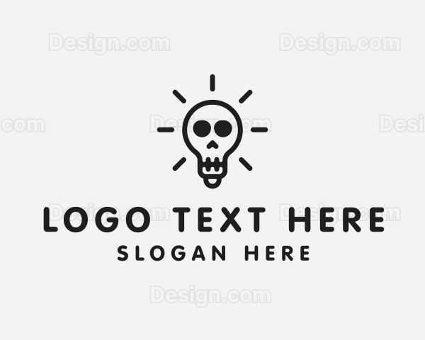 Skull Light Bulb Logo