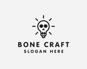 Skull Light Bulb  logo design