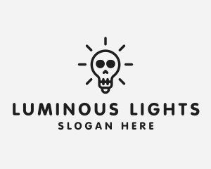 Skull Light Bulb  logo design