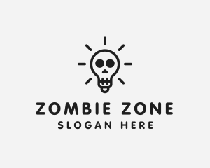 Skull Light Bulb  logo design