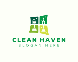 Sanitary House Cleaning logo design