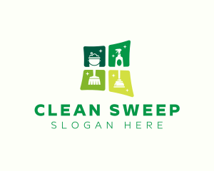 Sanitary House Cleaning logo design