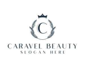 Salon Crown Wreath logo design