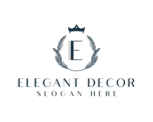 Salon Crown Wreath logo design