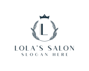 Salon Crown Wreath logo design