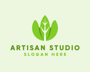 Organic Herb Leaves  logo design