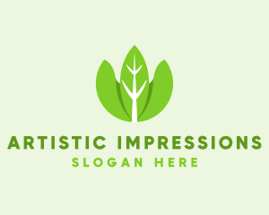 Organic Herb Leaves  logo design