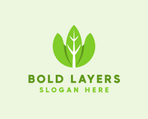 Organic Herb Leaves  logo design